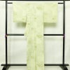 紬 良品 正絹 流水・波柄 袷仕立て 身丈162cm 裄丈64cm リサイクル着物 一部しつけ糸付き つむぎ 着物 緑・うぐいす色_画像2