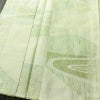 紬 良品 正絹 流水・波柄 袷仕立て 身丈162cm 裄丈64cm リサイクル着物 一部しつけ糸付き つむぎ 着物 緑・うぐいす色_画像4