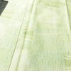 紬 良品 正絹 流水・波柄 袷仕立て 身丈162cm 裄丈64cm リサイクル着物 一部しつけ糸付き つむぎ 着物 緑・うぐいす色_画像5