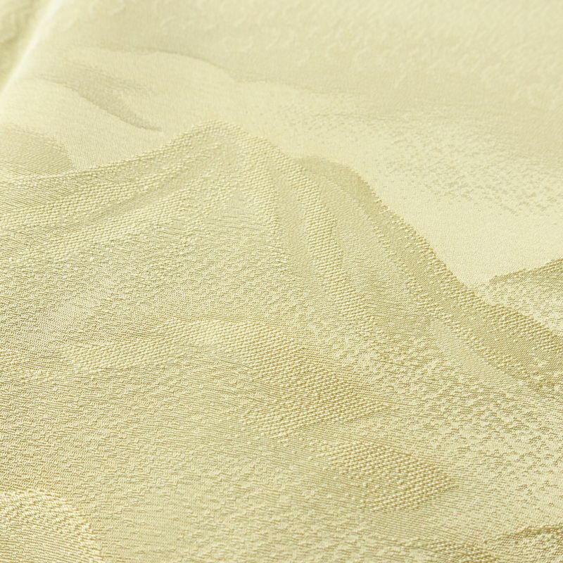 付け下げ 縮緬 一つ紋付き 正絹 風景柄 袷仕立て 身丈158.5cm 裄丈63.5cm フォーマル 着物 入学式 卒業式 シンプル 黄・黄土色_画像7