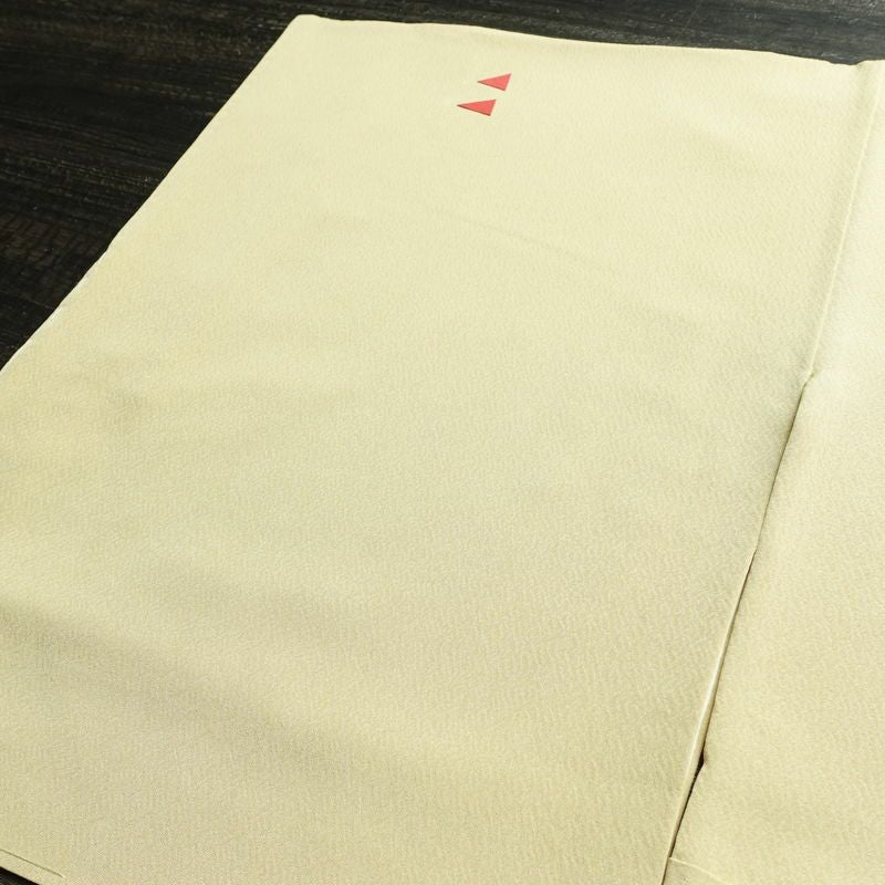 付け下げ 縮緬 一つ紋付き 正絹 風景柄 袷仕立て 身丈158.5cm 裄丈63.5cm フォーマル 着物 入学式 卒業式 シンプル 黄・黄土色_画像15