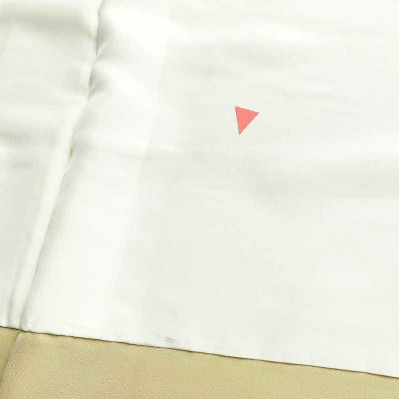 付け下げ 縮緬 一つ紋付き 正絹 風景柄 袷仕立て 身丈158.5cm 裄丈63.5cm フォーマル 着物 入学式 卒業式 シンプル 黄・黄土色_画像19