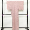 小紋 美品 総柄 正絹 木の葉・植物柄 袷仕立て 身丈160cm 裄丈62.5cm 着物 くすみピンク 普段着 街着 リサイクル着物 ぼかし ピンク_画像2