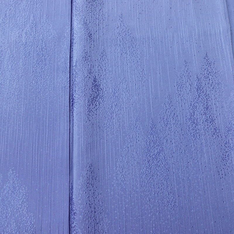 色無地 良品 しつけ糸付き 一つ紋付き 正絹 風景柄 袷仕立て 身丈165.5cm 裄丈68.5cm フォーマル 着物 付下風 入学式 卒業式 桔梗色 くすみ青紫 紫・藤色_画像7