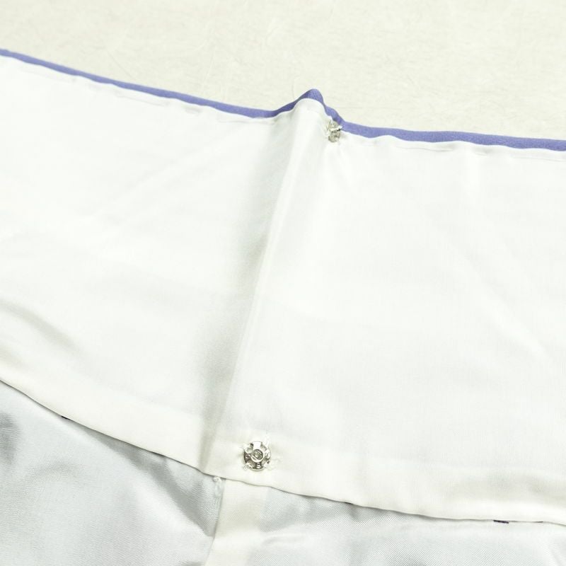 色無地 良品 しつけ糸付き 一つ紋付き 正絹 風景柄 袷仕立て 身丈165.5cm 裄丈68.5cm フォーマル 着物 付下風 入学式 卒業式 桔梗色 くすみ青紫 紫・藤色_画像20