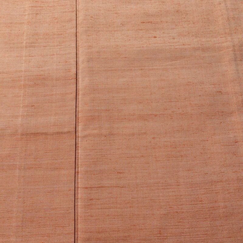 単衣 紬 良品 草木染 しつけ糸付き 正絹 無地 単衣仕立て 身丈158.5cm 裄丈64.5cm シンプル 着物 ピンクオレンジ 橙_画像6