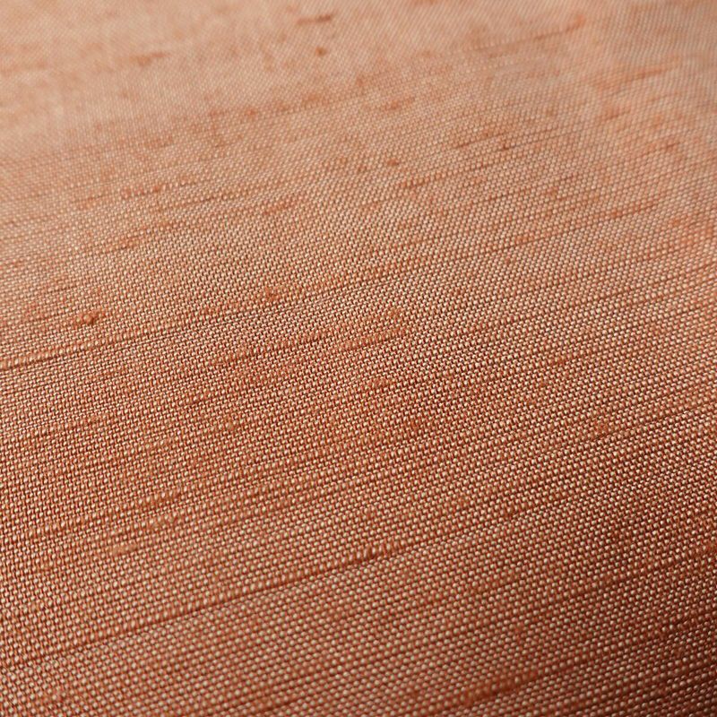 単衣 紬 良品 草木染 しつけ糸付き 正絹 無地 単衣仕立て 身丈158.5cm 裄丈64.5cm シンプル 着物 ピンクオレンジ 橙_画像8