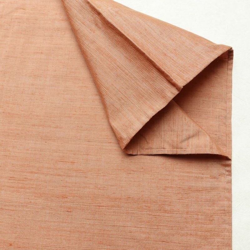 単衣 紬 良品 草木染 しつけ糸付き 正絹 無地 単衣仕立て 身丈158.5cm 裄丈64.5cm シンプル 着物 ピンクオレンジ 橙_画像14