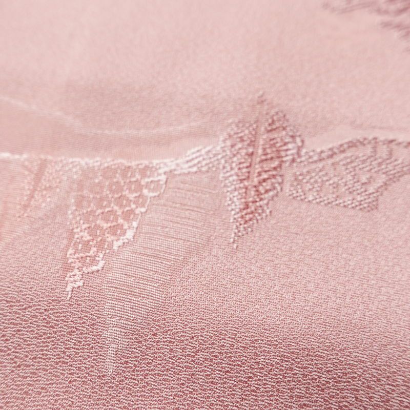 色無地 美品 しつけ糸付き 正絹 風景柄 袷仕立て 身丈162cm 裄丈66cm フォーマル 着物 くすみピンク お茶会 ピンク_画像8