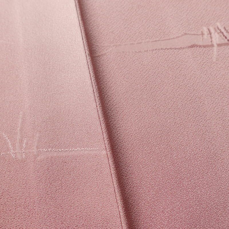 色無地 美品 しつけ糸付き 正絹 風景柄 袷仕立て 身丈162cm 裄丈66cm フォーマル 着物 くすみピンク お茶会 ピンク_画像11