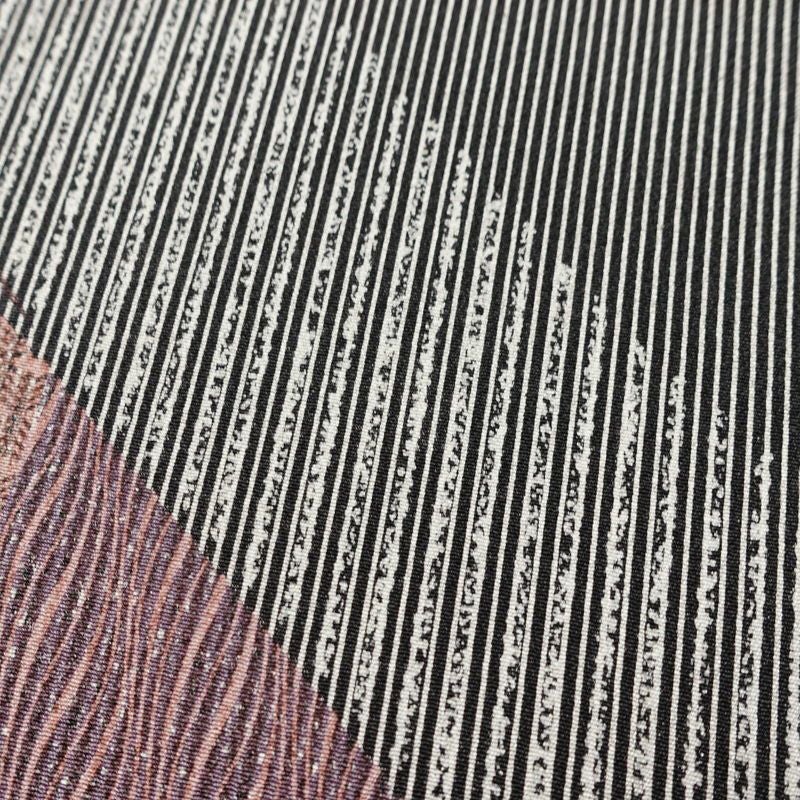 付け下げ 良品 縮緬 正絹 縞柄・線柄 袷仕立て 身丈163.5cm 裄丈67.5cm フォーマル パーティー モダン 粋 洒落 細縞 着物 黒_画像9