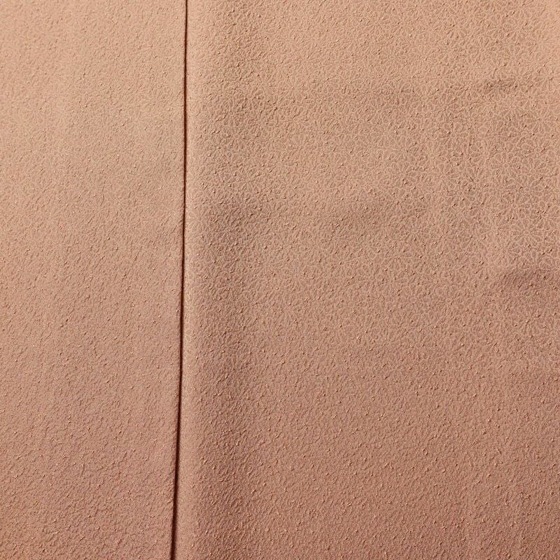 色無地 良品 堅牢染 一つ紋付き 丹後ちりめん 正絹 八丁撚糸 華くらべ 花柄 袷仕立て 身丈161.5cm 裄丈64cm フォーマル 着物 お茶会 茶_画像6