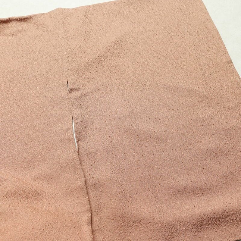 色無地 良品 堅牢染 一つ紋付き 丹後ちりめん 正絹 八丁撚糸 華くらべ 花柄 袷仕立て 身丈161.5cm 裄丈64cm フォーマル 着物 お茶会 茶_画像14