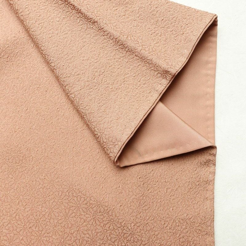 色無地 良品 堅牢染 一つ紋付き 丹後ちりめん 正絹 八丁撚糸 華くらべ 花柄 袷仕立て 身丈161.5cm 裄丈64cm フォーマル 着物 お茶会 茶_画像15