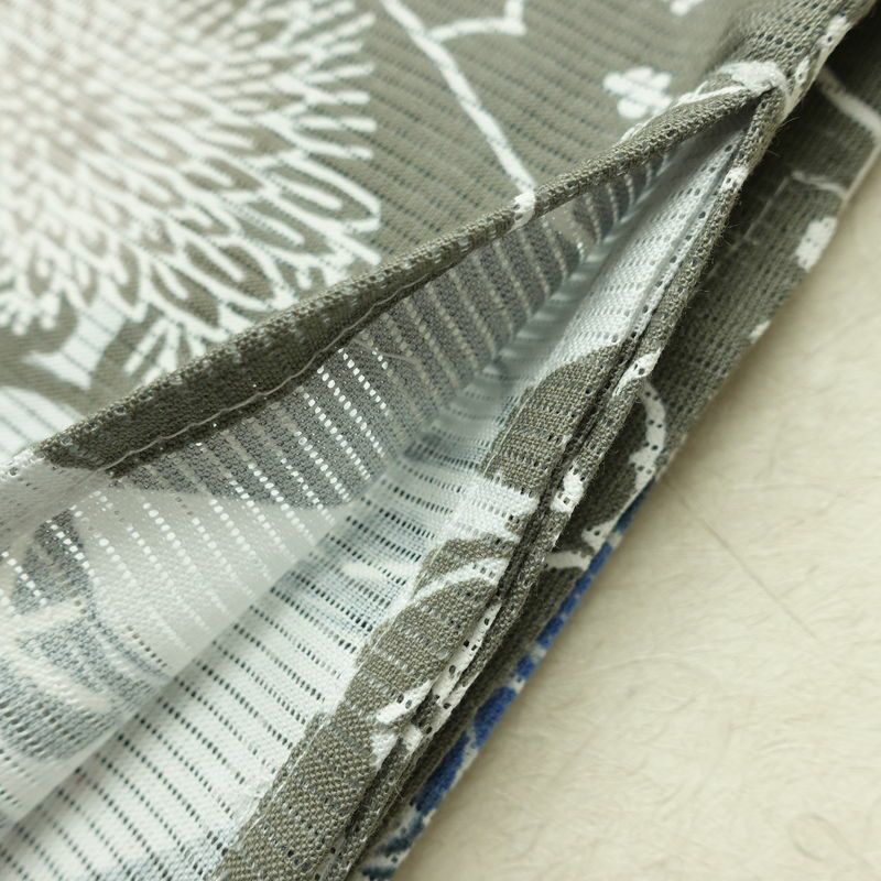 新品 浴衣 綿絽 国内染色 国内加工 女性用 絽 綿 グレー 花 しつけ糸付き 未使用品 ゆかた くすみカラー シック モダン しっとり_画像11
