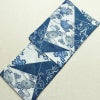 新品 浴衣 綿絽 国内染色 国内加工 女性用 絽 綿 ブルー 花 しつけ糸付き 未使用品 ゆかた レトロ シック モダン しっとり_画像1