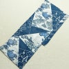 新品 浴衣 綿絽 国内染色 国内加工 女性用 絽 綿 ブルー 花 しつけ糸付き 未使用品 ゆかた レトロ シック モダン しっとり_画像2