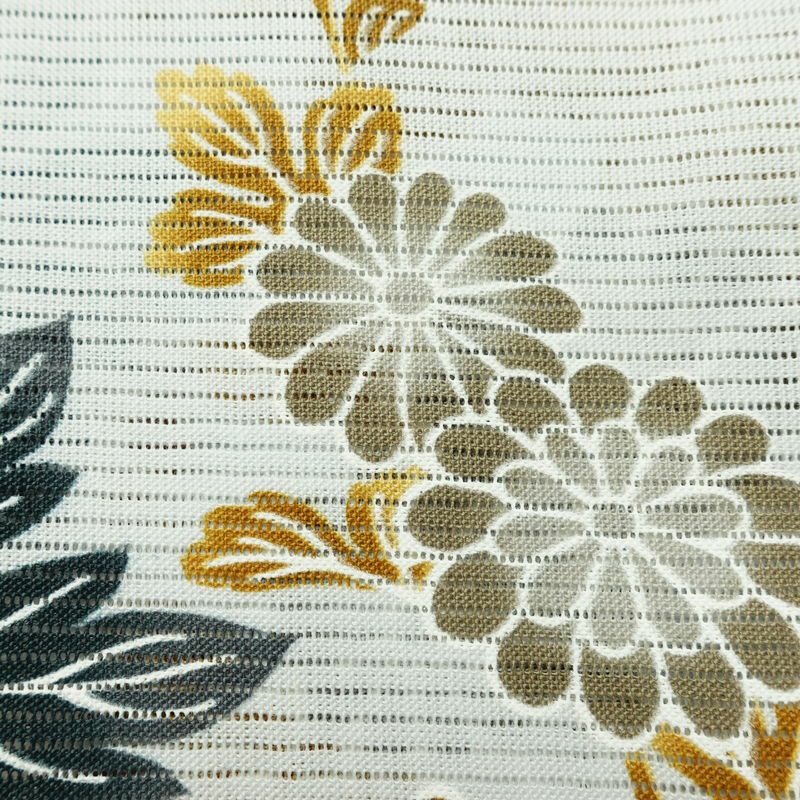 新品 浴衣 綿絽 国内染色 国内加工 女性用 絽 綿 金茶 花 しつけ糸付き 未使用品 ゆかた 菊 シック モダン しっとり_画像5