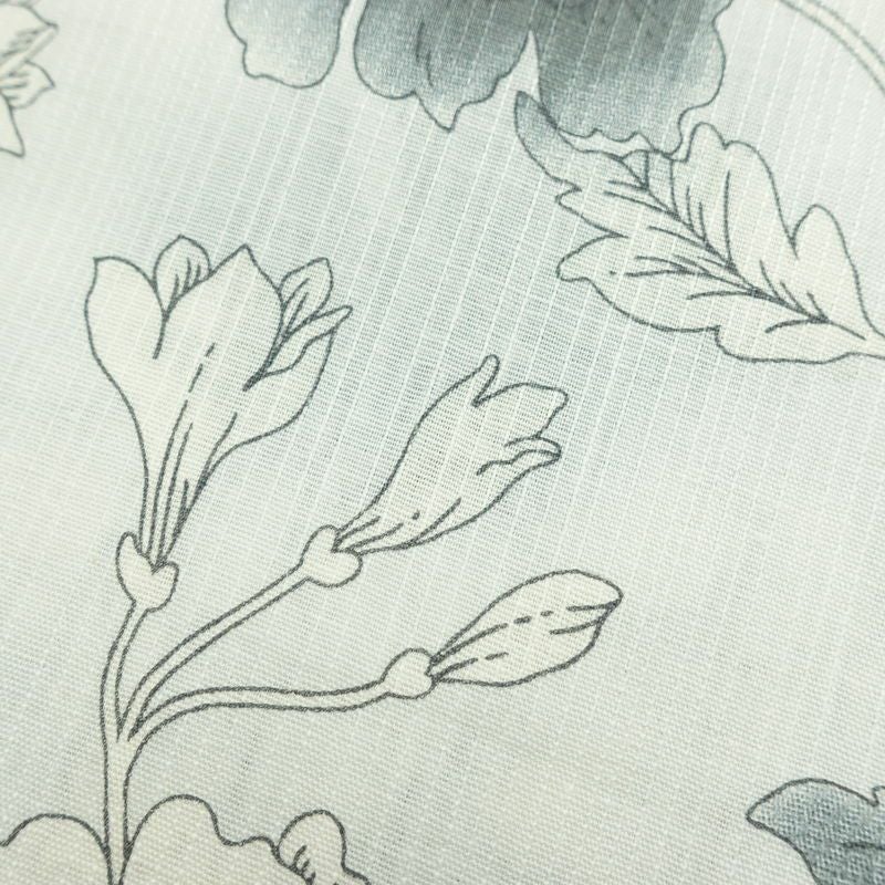 新品 浴衣 滝流れ織 国内染色 国内加工 女性用 綿 ライトグレー 花 しつけ糸付き 未使用品 ゆかた レトロ シック モダン_画像7