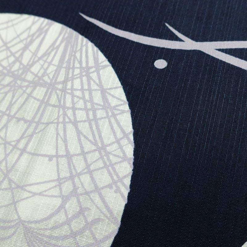 新品 浴衣 滝流れ織 国内染色 国内加工 女性用 綿 紺桔梗 木の葉・植物 しつけ糸付き 未使用品 ゆかた レトロ モダン しっとり 古典_画像5