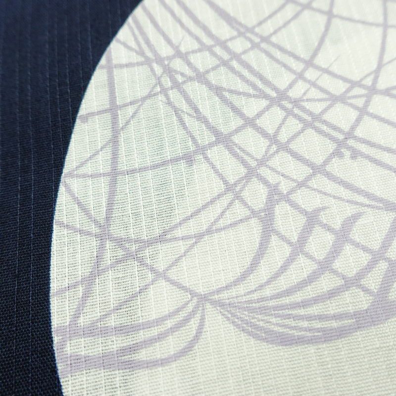 新品 浴衣 滝流れ織 国内染色 国内加工 女性用 綿 紺桔梗 木の葉・植物 しつけ糸付き 未使用品 ゆかた レトロ モダン しっとり 古典_画像7