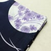新品 浴衣 滝流れ織 国内染色 国内加工 女性用 綿 紺桔梗 木の葉・植物 しつけ糸付き 未使用品 ゆかた レトロ モダン しっとり 古典_画像10