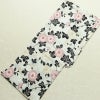新品 浴衣 滝流れ織 国内染色 国内加工 女性用 綿 白 花 しつけ糸付き 未使用品 ゆかた レトロ モダン 菊_画像2