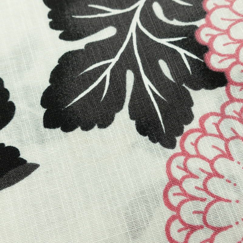 新品 浴衣 滝流れ織 国内染色 国内加工 女性用 綿 白 花 しつけ糸付き 未使用品 ゆかた レトロ モダン 菊_画像7