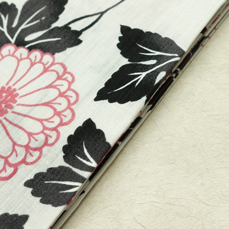 新品 浴衣 滝流れ織 国内染色 国内加工 女性用 綿 白 花 しつけ糸付き 未使用品 ゆかた レトロ モダン 菊_画像13