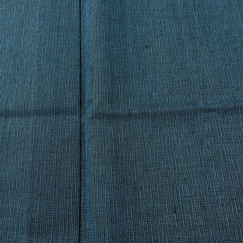 男性用 着物 良品 夏用 しつけ糸付き 混紡 その他の柄 単衣仕立て 身丈140cm 裄丈65cm リサイクル着物 着物 青・紺_画像6