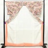 小紋 しつけ糸付き 総柄 正絹 風景柄 袷仕立て 身丈164.5cm 裄丈65cm リサイクル着物 着物 ピンク_画像3
