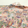 小紋 しつけ糸付き 総柄 正絹 風景柄 袷仕立て 身丈164.5cm 裄丈65cm リサイクル着物 着物 ピンク_画像15