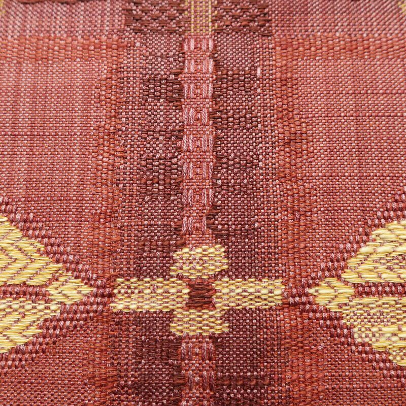 名古屋帯 六通柄 正絹 古典柄 通し仕立て なごや帯 リサイクル帯 帯 紬地 ピンク_画像4