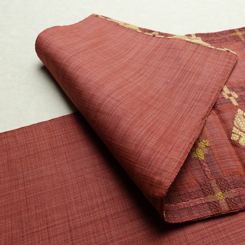 名古屋帯 六通柄 正絹 古典柄 通し仕立て なごや帯 リサイクル帯 帯 紬地 ピンク_画像8