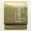 名古屋帯 太鼓柄 正絹 幾何学柄・抽象柄 通し仕立て なごや帯 リサイクル帯 帯 刺繍 引箔 グレー_画像1