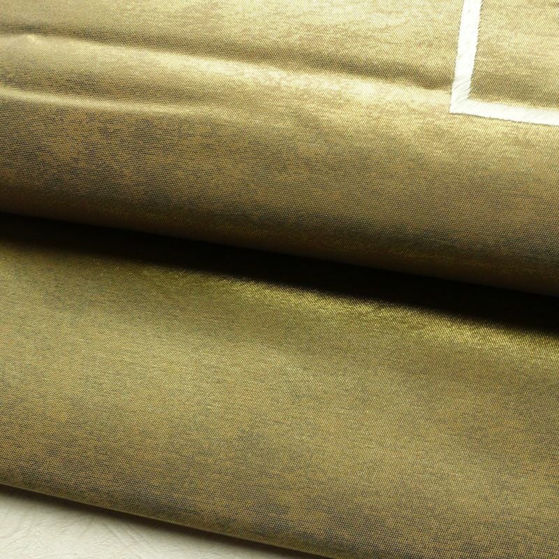 名古屋帯 太鼓柄 正絹 幾何学柄・抽象柄 通し仕立て なごや帯 リサイクル帯 帯 刺繍 引箔 グレー_画像7