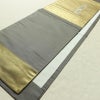 名古屋帯 太鼓柄 正絹 幾何学柄・抽象柄 通し仕立て なごや帯 リサイクル帯 帯 刺繍 引箔 グレー_画像8