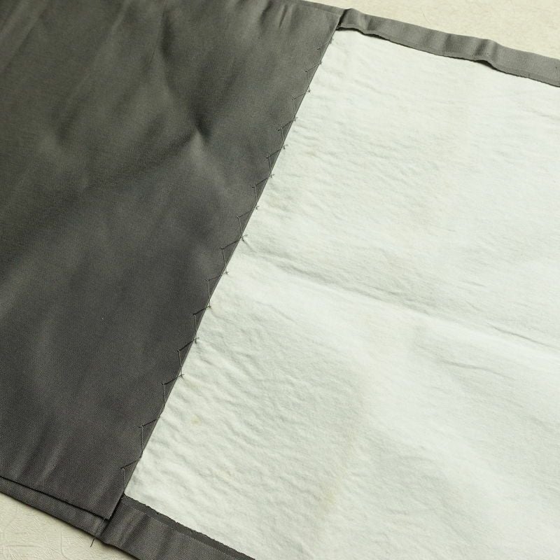 名古屋帯 太鼓柄 正絹 幾何学柄・抽象柄 通し仕立て なごや帯 リサイクル帯 帯 刺繍 引箔 グレー_画像19