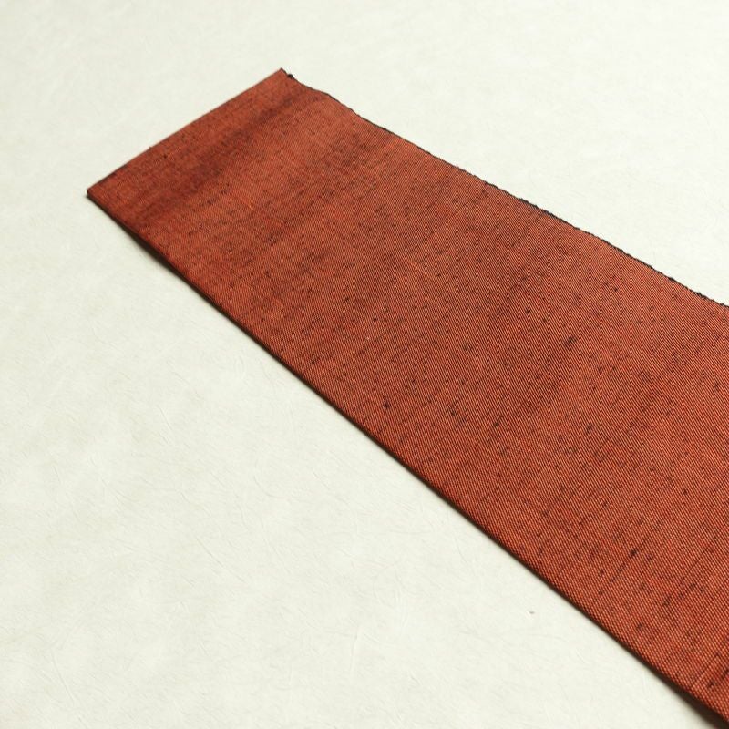 名古屋帯 太鼓柄 良品 正絹 幾何学柄・抽象柄 名古屋仕立て なごや帯 リサイクル帯 帯 紬地 赤・朱_画像15