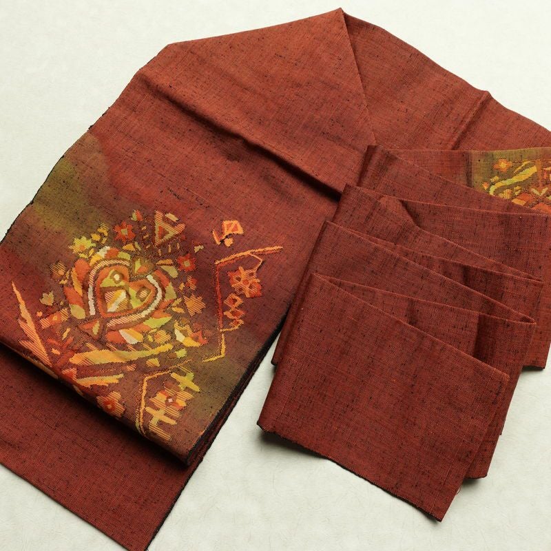 名古屋帯 太鼓柄 良品 正絹 幾何学柄・抽象柄 名古屋仕立て なごや帯 リサイクル帯 帯 紬地 赤・朱_画像18