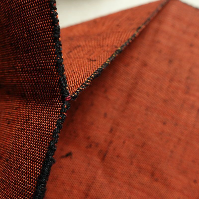 名古屋帯 太鼓柄 良品 正絹 幾何学柄・抽象柄 名古屋仕立て なごや帯 リサイクル帯 帯 紬地 赤・朱_画像21