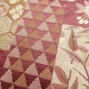 名古屋帯 六通柄 良品 正絹 古典柄 通し仕立て なごや帯 リサイクル帯 比翼仕立て 帯 赤紫 紫・藤色_画像6
