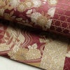 名古屋帯 六通柄 良品 正絹 古典柄 通し仕立て なごや帯 リサイクル帯 比翼仕立て 帯 赤紫 紫・藤色_画像7