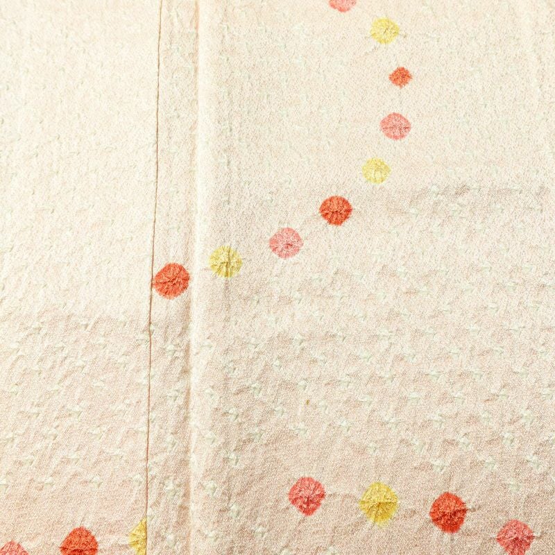 小紋 絞り 正絹 古典柄 袷仕立て 身丈160.5cm 裄丈66cm リサイクル着物 着物 ピンク_画像6