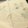 付け下げ 縮緬 一つ紋付き 正絹 木の葉・植物柄 袷仕立て 身丈159.5cm 裄丈64.5cm リサイクル着物 着物 刺繍 松 ベージュ_画像17