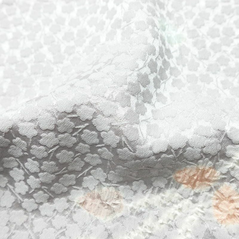 小紋 しつけ糸付き 絞り 正絹 木の葉・植物柄 袷仕立て 身丈155cm 裄丈62.5cm リサイクル着物 着物 紫・藤色_画像19