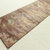 名古屋帯 六通柄 正絹 木の葉・植物柄 名古屋仕立て なごや帯 リサイクル帯 帯 箔 茶_画像8