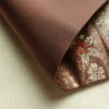 名古屋帯 六通柄 正絹 木の葉・植物柄 名古屋仕立て なごや帯 リサイクル帯 帯 箔 茶_画像10