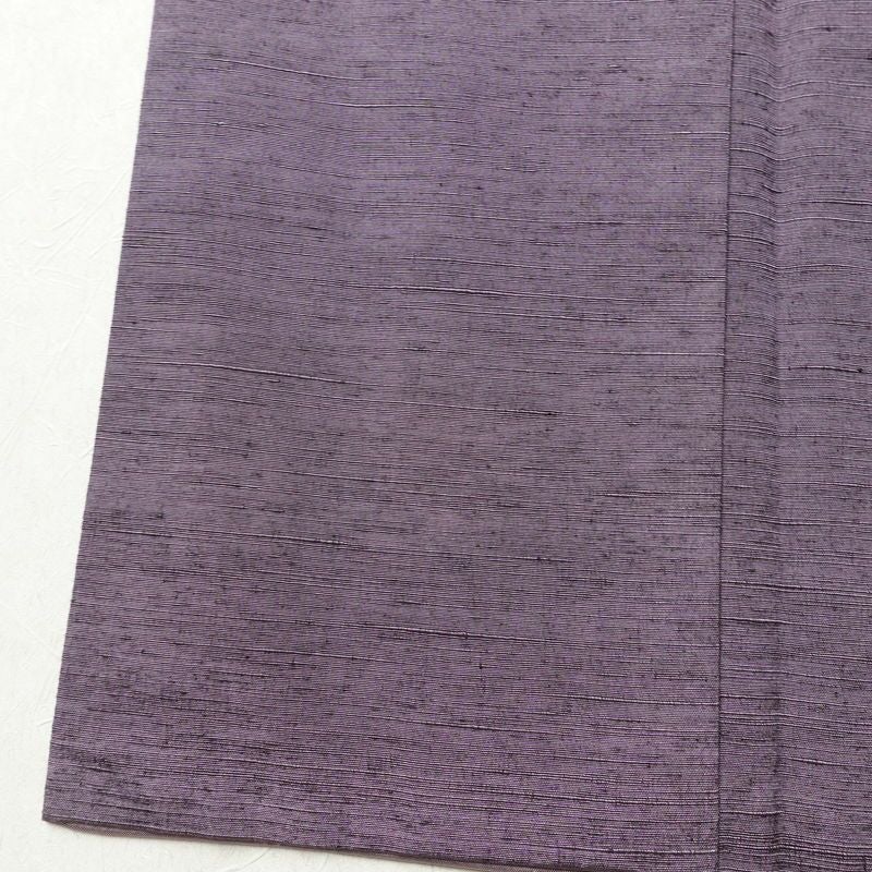 紬 正絹 無地 袷仕立て 身丈155.5cm 裄丈63.5cm リサイクル着物 一部しつけ糸付き 着物 紫・藤色_画像12
