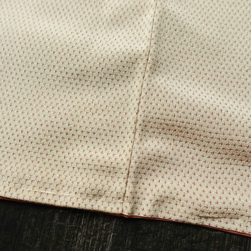 紬 しつけ糸付き 正絹 古典柄 袷仕立て 身丈158.5cm 裄丈65cm リサイクル着物 着物 クリーム_画像8